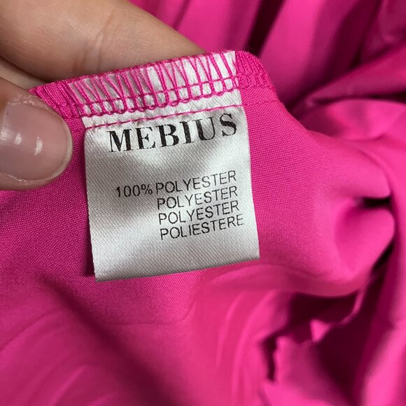 Mebius Girls 14Y Hot Pink Bow Back Square Neck Ruffle Sleeve Preppy A Line Dress - Picture 6 of 12